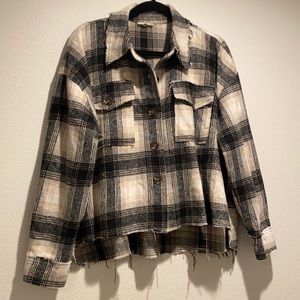 Plaid cut off jacket